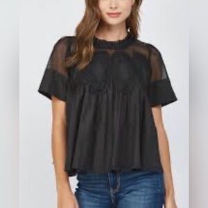 Fate Women’s Black Embroidered Blouse